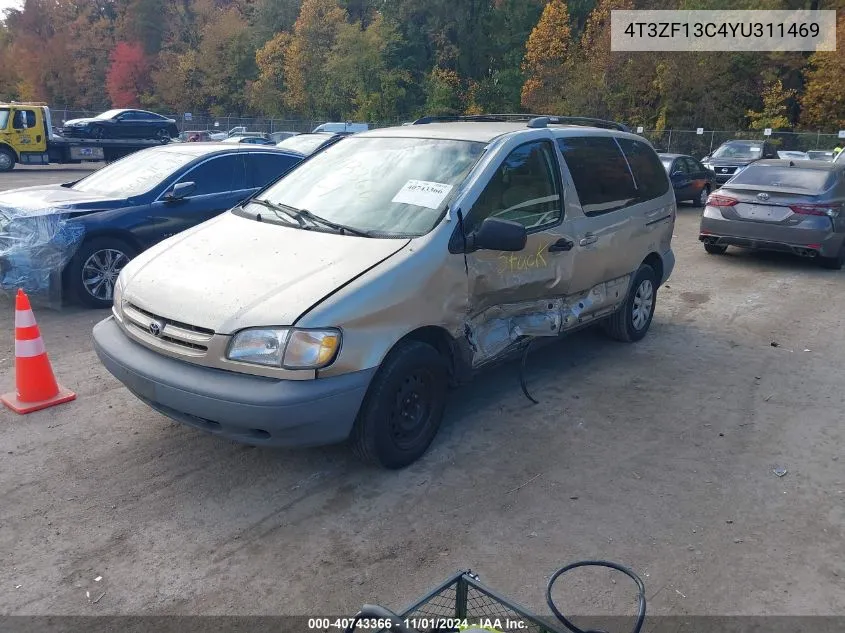 2000 Toyota Sienna Le VIN: 4T3ZF13C4YU311469 Lot: 40743366