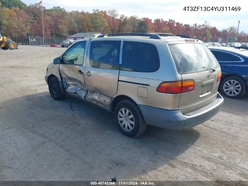 2000 Toyota Sienna Le VIN: 4T3ZF13C4YU311469 Lot: 40743366