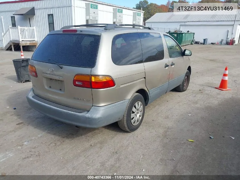 2000 Toyota Sienna Le VIN: 4T3ZF13C4YU311469 Lot: 40743366