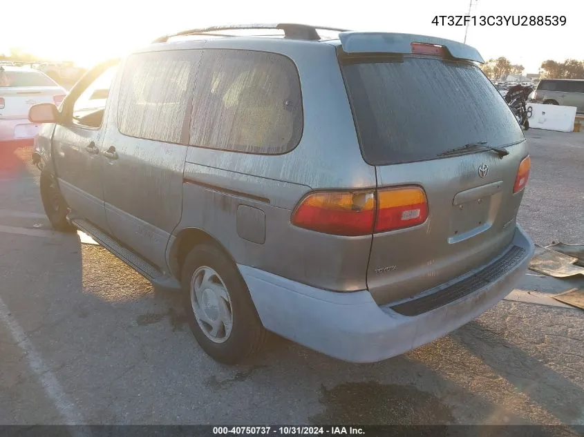 2000 Toyota Sienna Le VIN: 4T3ZF13C3YU288539 Lot: 40750737