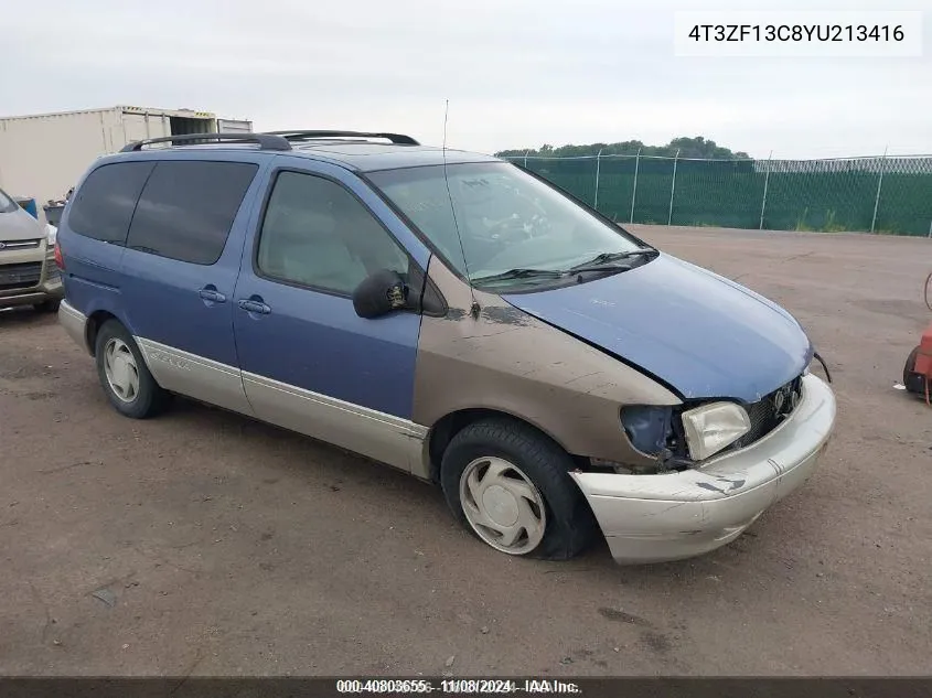 2000 Toyota Sienna Xle VIN: 4T3ZF13C8YU213416 Lot: 40803655