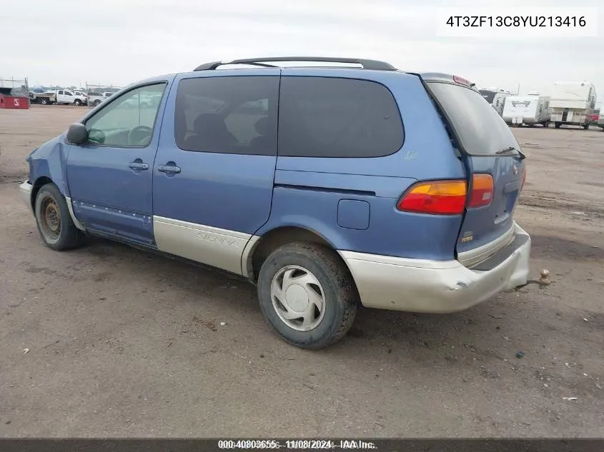 2000 Toyota Sienna Xle VIN: 4T3ZF13C8YU213416 Lot: 40803655