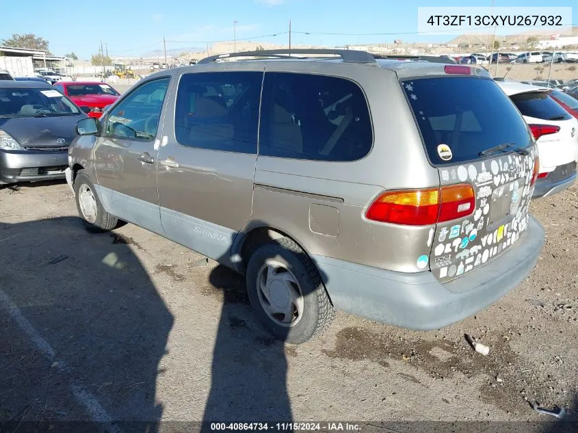 2000 Toyota Sienna Le VIN: 4T3ZF13CXYU267932 Lot: 40864734