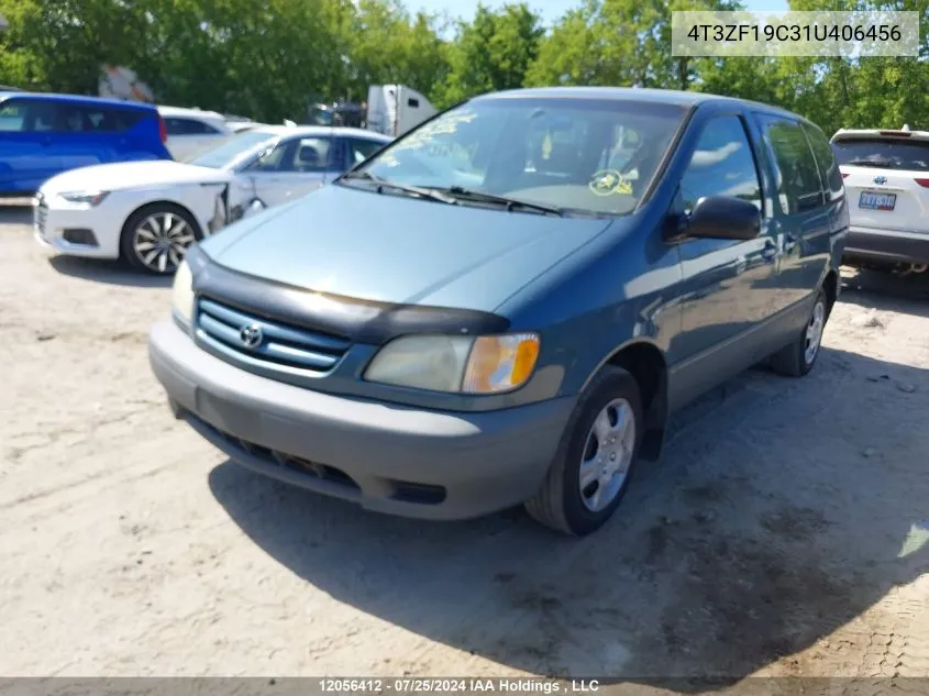 2001 Toyota Sienna VIN: 4T3ZF19C31U406456 Lot: 12056412