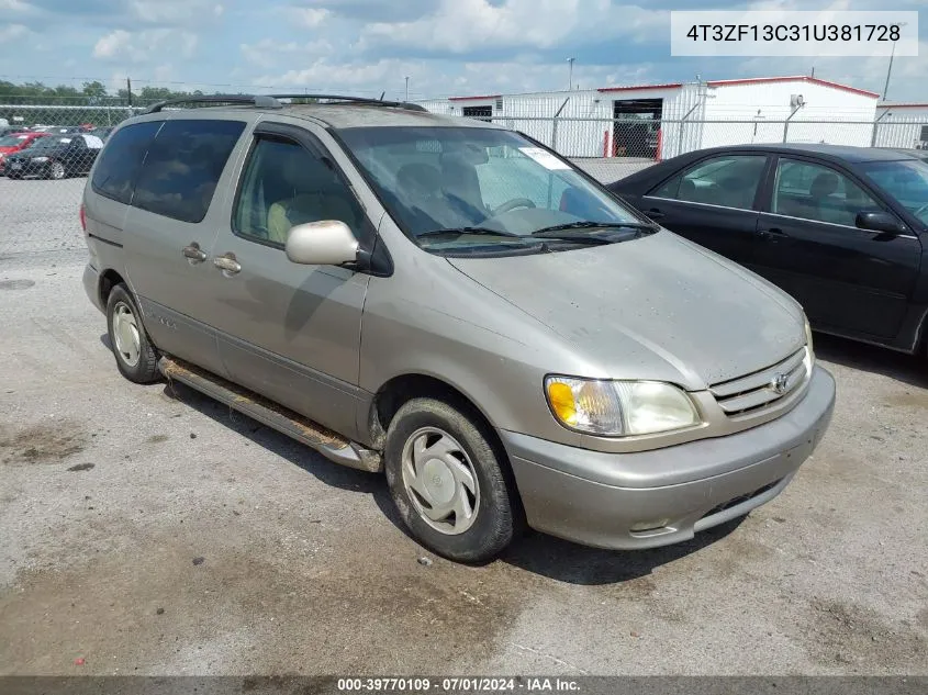 2001 Toyota Sienna Xle VIN: 4T3ZF13C31U381728 Lot: 39770109