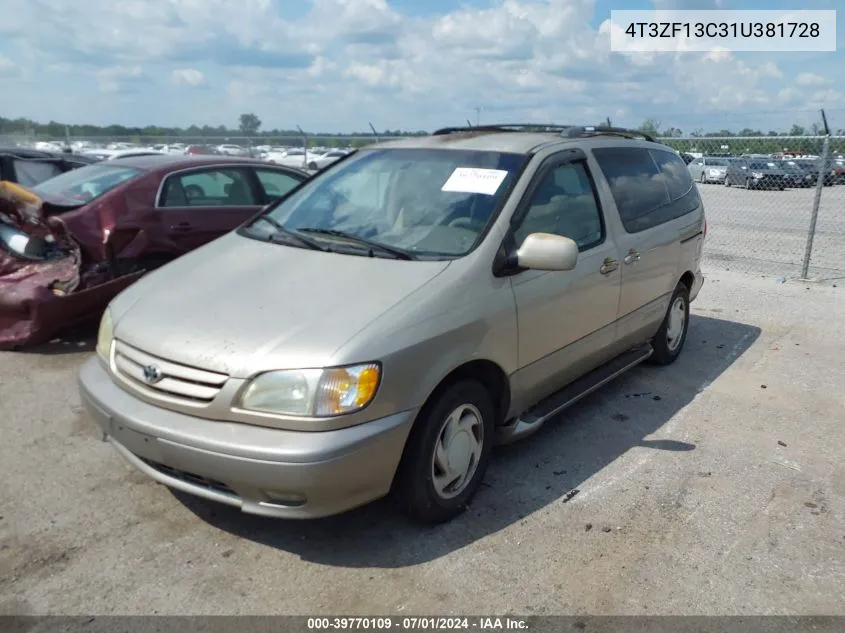 2001 Toyota Sienna Xle VIN: 4T3ZF13C31U381728 Lot: 39770109