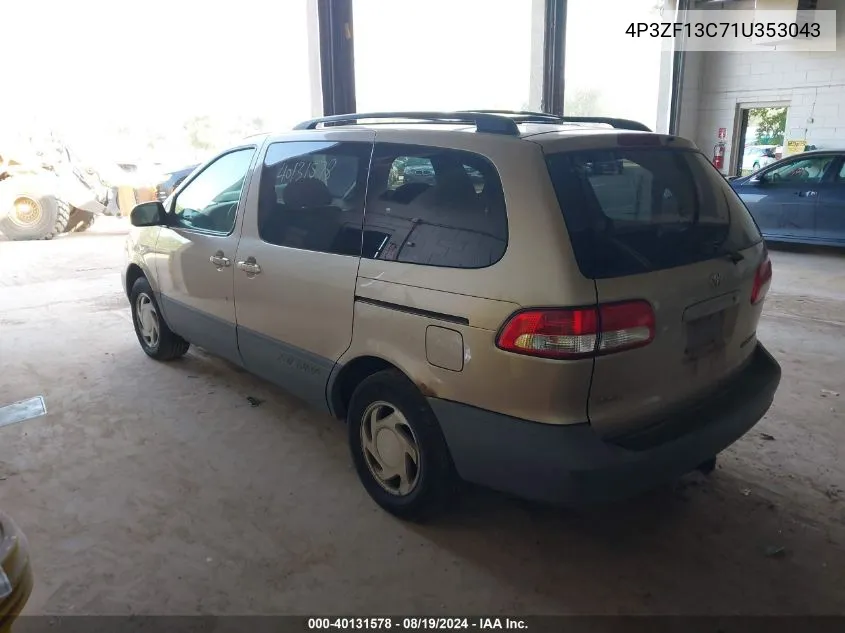 2001 Toyota Sienna VIN: 4P3ZF13C71U353043 Lot: 40131578