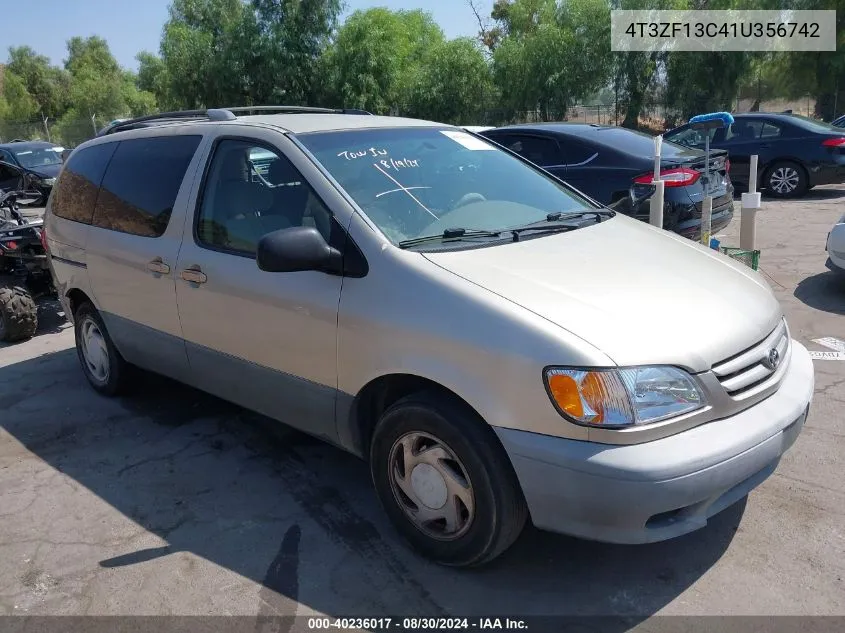 2001 Toyota Sienna Le VIN: 4T3ZF13C41U356742 Lot: 40236017