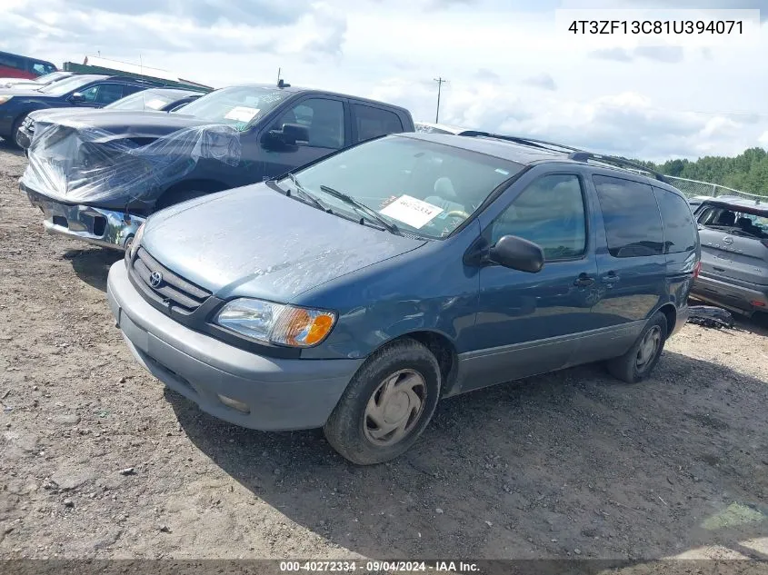 2001 Toyota Sienna Xle VIN: 4T3ZF13C81U394071 Lot: 40272334