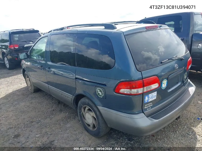 2001 Toyota Sienna Xle VIN: 4T3ZF13C81U394071 Lot: 40272334