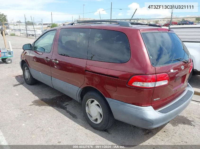 2001 Toyota Sienna Le VIN: 4T3ZF13C31U321111 Lot: 40327576