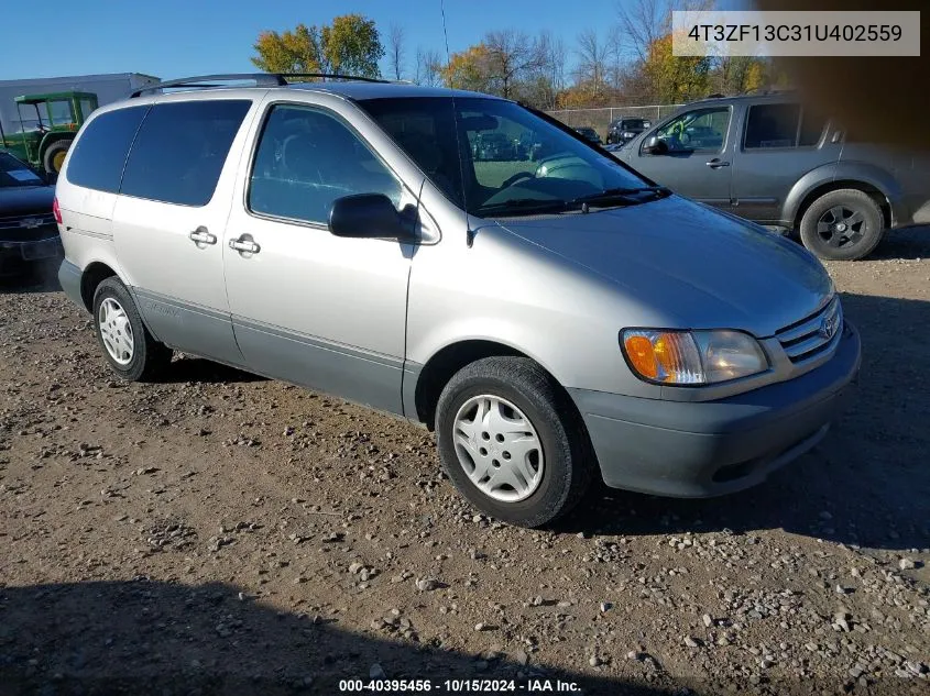 2001 Toyota Sienna Le VIN: 4T3ZF13C31U402559 Lot: 40395456