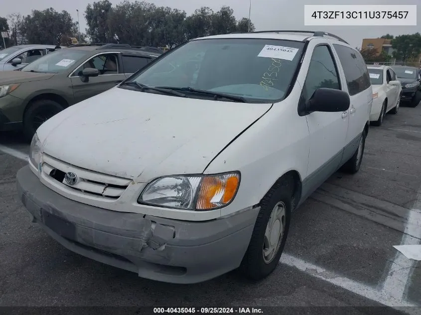 2001 Toyota Sienna Le VIN: 4T3ZF13C11U375457 Lot: 40435045