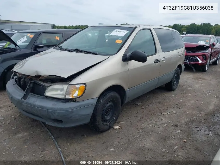 2001 Toyota Sienna Ce VIN: 4T3ZF19C81U356038 Lot: 40456094