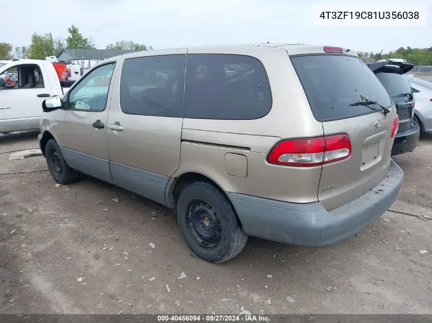 4T3ZF19C81U356038 2001 Toyota Sienna Ce