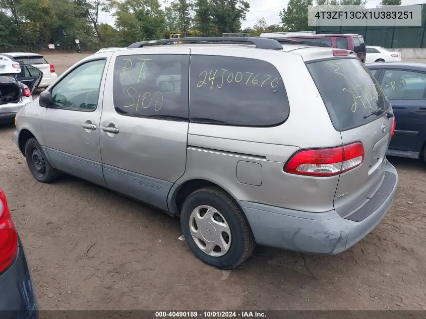 2001 Toyota Sienna Le VIN: 4T3ZF13CX1U383251 Lot: 40490189