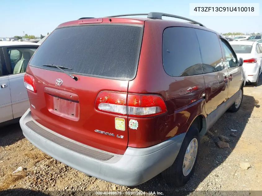 2001 Toyota Sienna Le VIN: 4T3ZF13C91U410018 Lot: 40499679