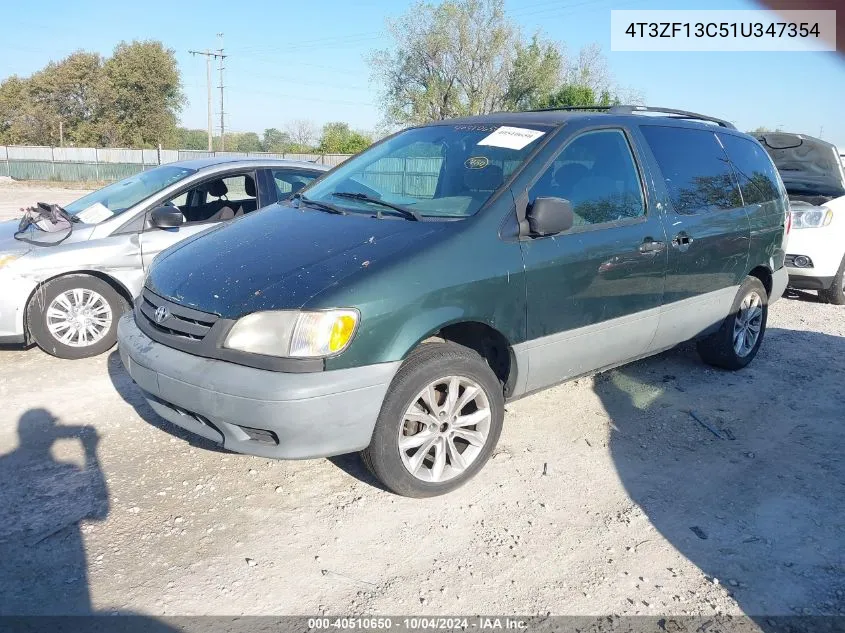 2001 Toyota Sienna Le VIN: 4T3ZF13C51U347354 Lot: 40510650