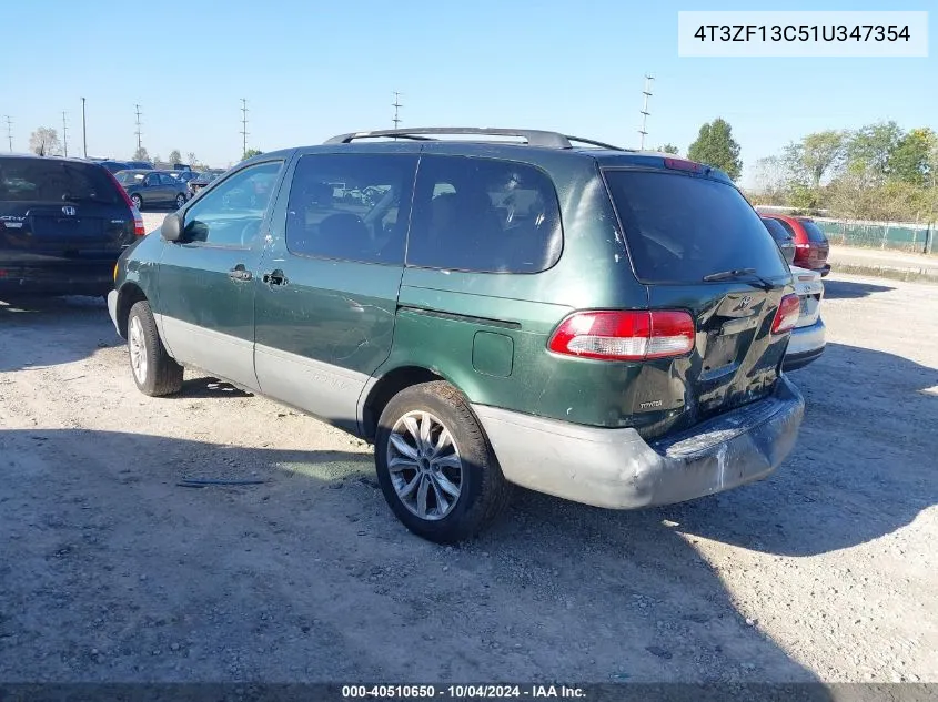 2001 Toyota Sienna Le VIN: 4T3ZF13C51U347354 Lot: 40510650