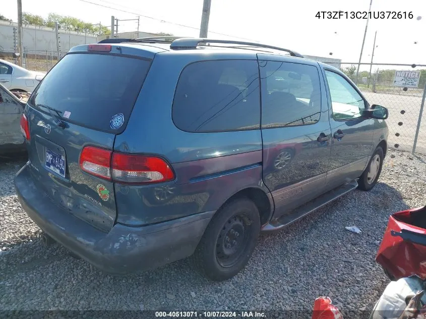 2001 Toyota Sienna Xle VIN: 4T3ZF13C21U372616 Lot: 40513071