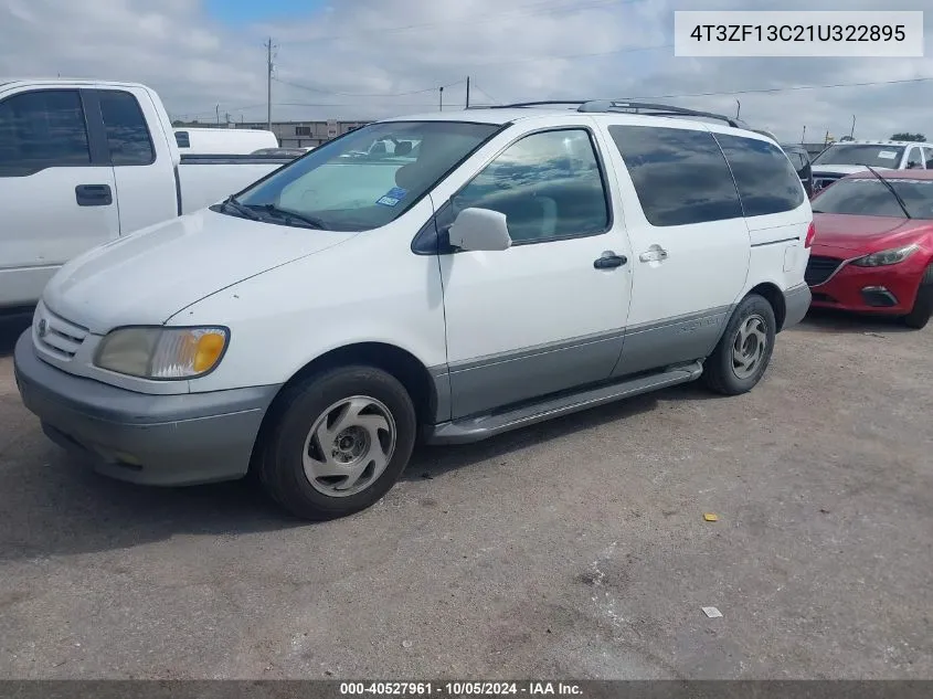 2001 Toyota Sienna Xle VIN: 4T3ZF13C21U322895 Lot: 40527961