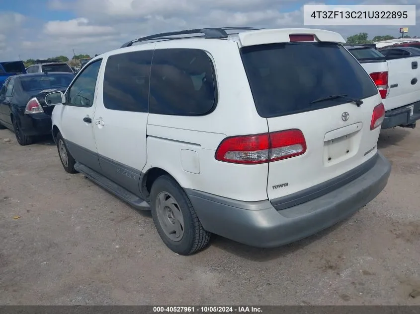 2001 Toyota Sienna Xle VIN: 4T3ZF13C21U322895 Lot: 40527961