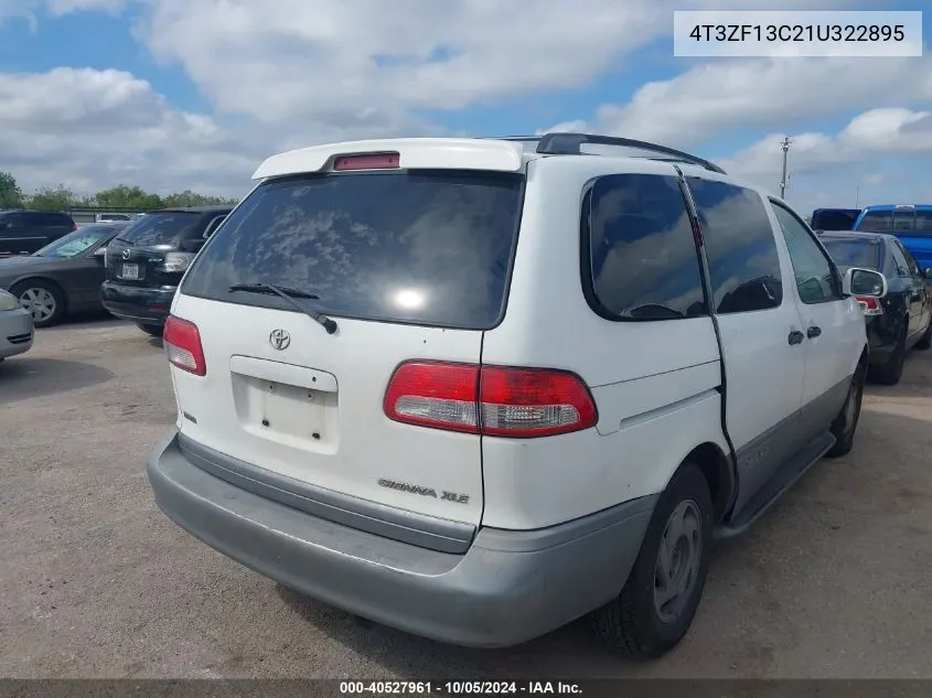 2001 Toyota Sienna Xle VIN: 4T3ZF13C21U322895 Lot: 40527961