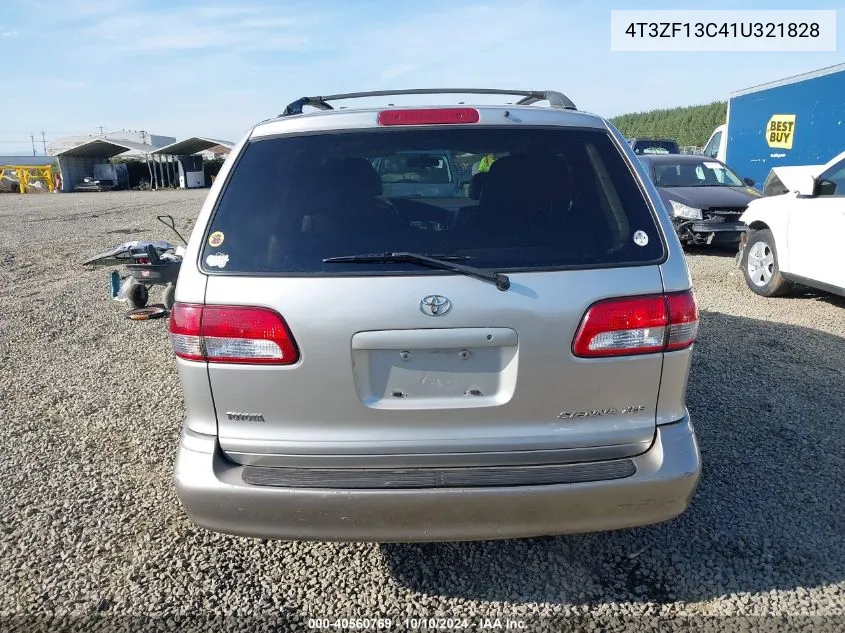 2001 Toyota Sienna Xle VIN: 4T3ZF13C41U321828 Lot: 40560769