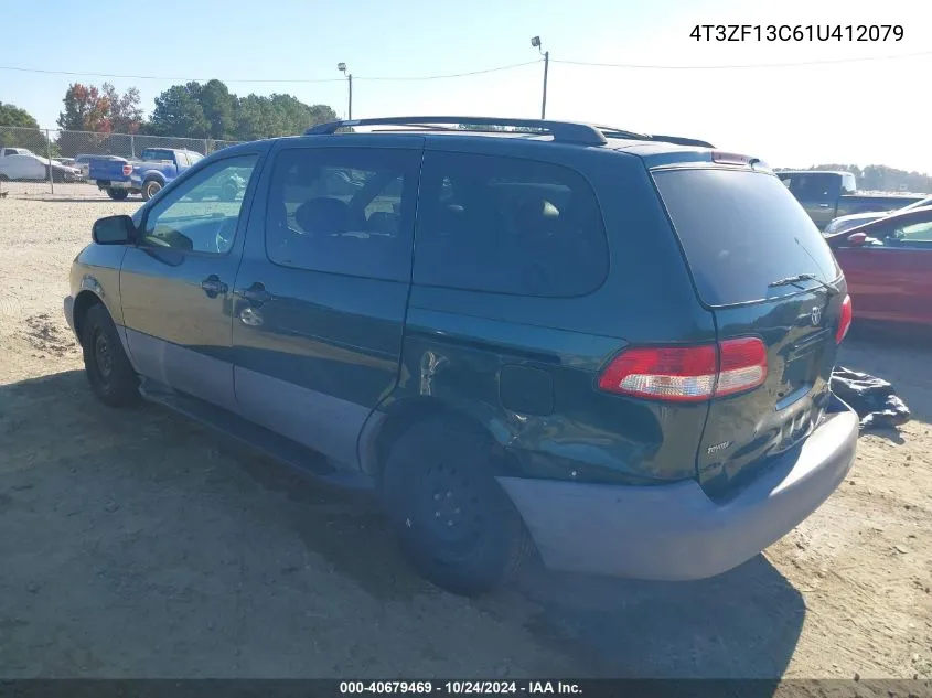 2001 Toyota Sienna Le VIN: 4T3ZF13C61U412079 Lot: 40679469