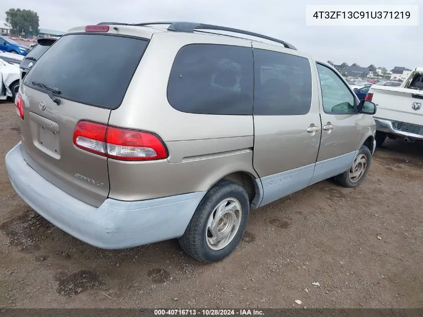 2001 Toyota Sienna Le VIN: 4T3ZF13C91U371219 Lot: 40716713