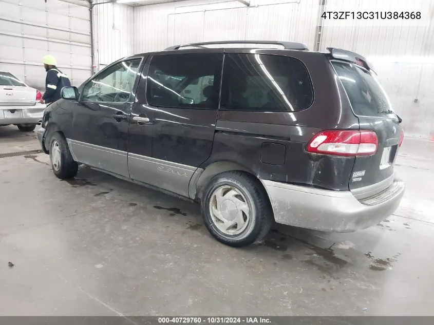 2001 Toyota Sienna Xle VIN: 4T3ZF13C31U384368 Lot: 40729760