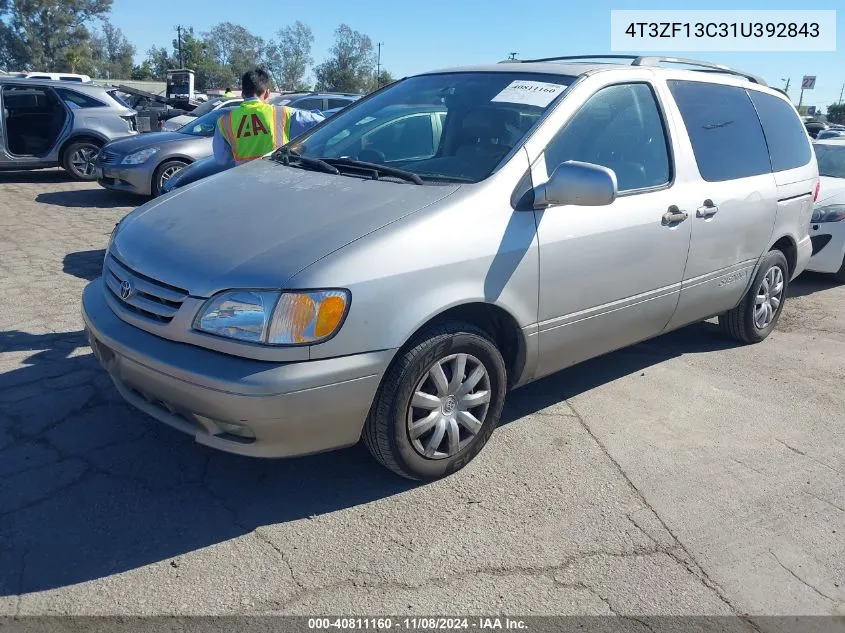 2001 Toyota Sienna Xle VIN: 4T3ZF13C31U392843 Lot: 40811160