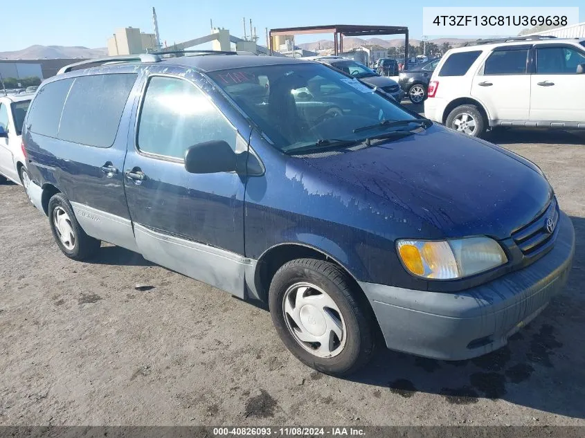 2001 Toyota Sienna Le VIN: 4T3ZF13C81U369638 Lot: 40826093