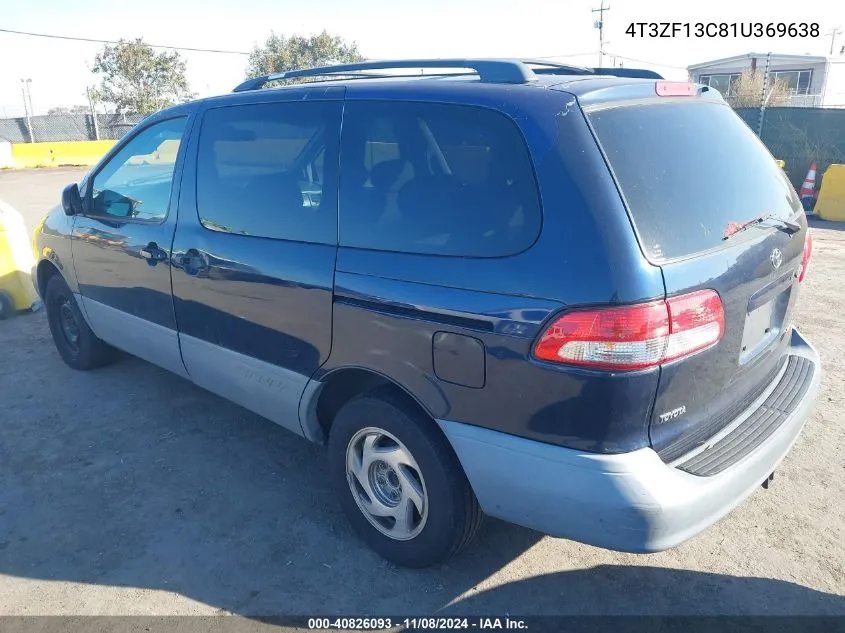 2001 Toyota Sienna Le VIN: 4T3ZF13C81U369638 Lot: 40826093