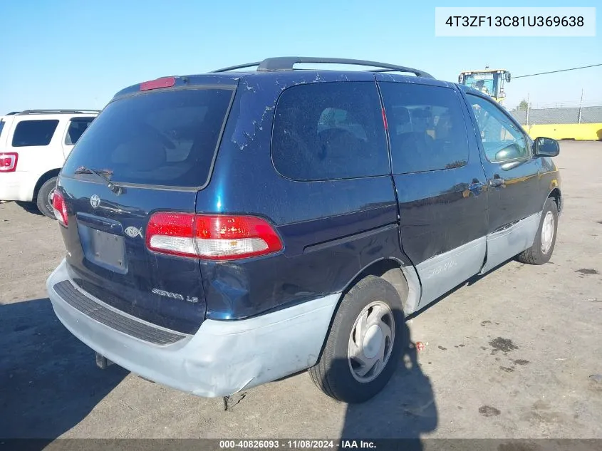 2001 Toyota Sienna Le VIN: 4T3ZF13C81U369638 Lot: 40826093