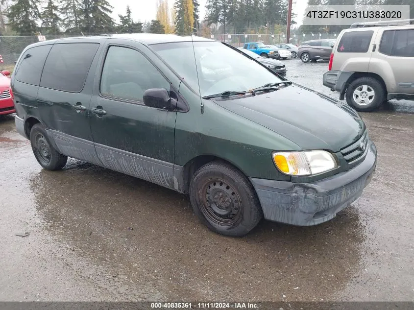 2001 Toyota Sienna Ce VIN: 4T3ZF19C31U383020 Lot: 40835361