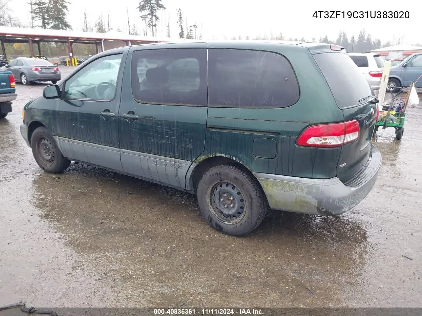 2001 Toyota Sienna Ce VIN: 4T3ZF19C31U383020 Lot: 40835361