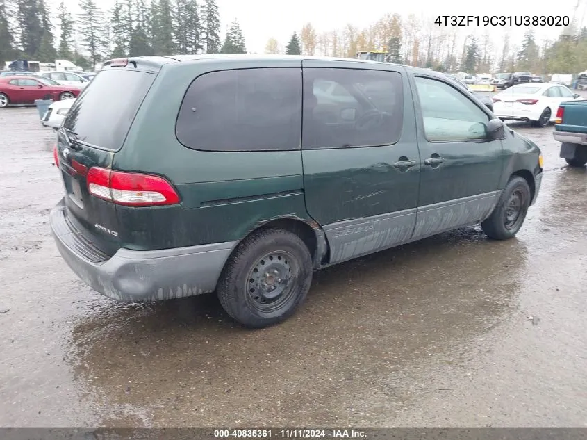 2001 Toyota Sienna Ce VIN: 4T3ZF19C31U383020 Lot: 40835361