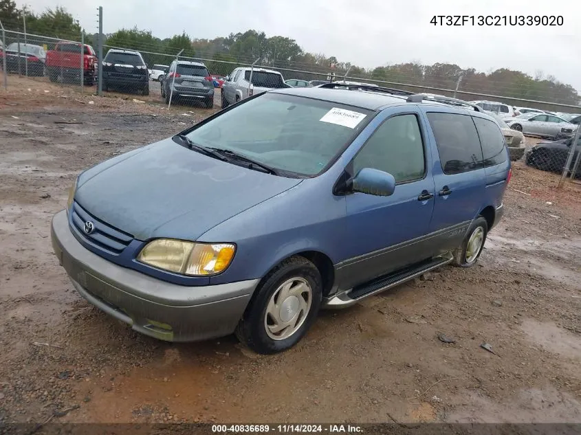 2001 Toyota Sienna Xle VIN: 4T3ZF13C21U339020 Lot: 40836689