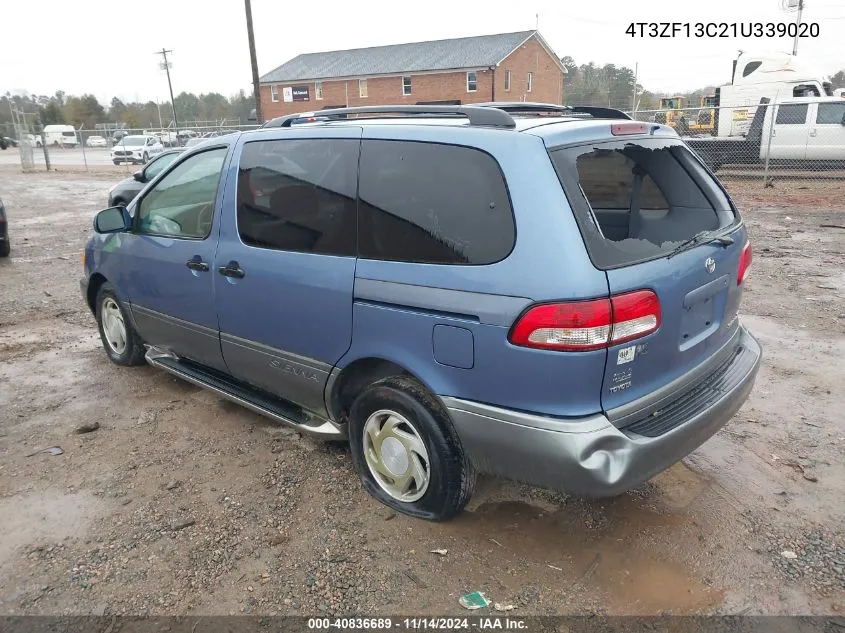 2001 Toyota Sienna Xle VIN: 4T3ZF13C21U339020 Lot: 40836689