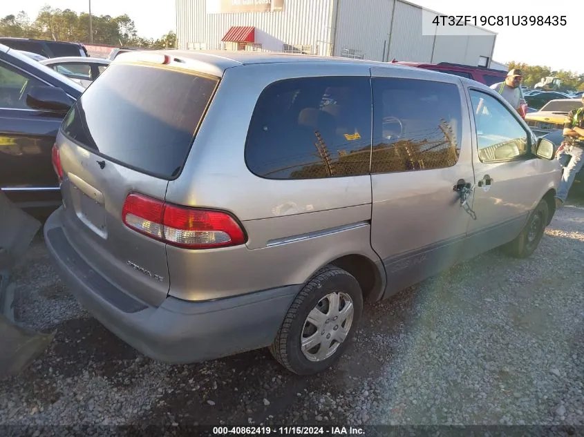 2001 Toyota Sienna Ce VIN: 4T3ZF19C81U398435 Lot: 40862419