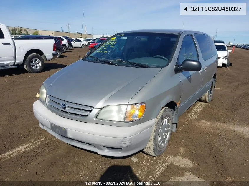 2002 Toyota Sienna Ce VIN: 4T3ZF19C82U480327 Lot: 12106915