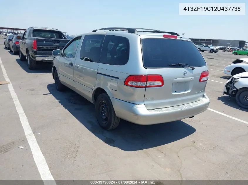 2002 Toyota Sienna Ce VIN: 4T3ZF19C12U437738 Lot: 39798824