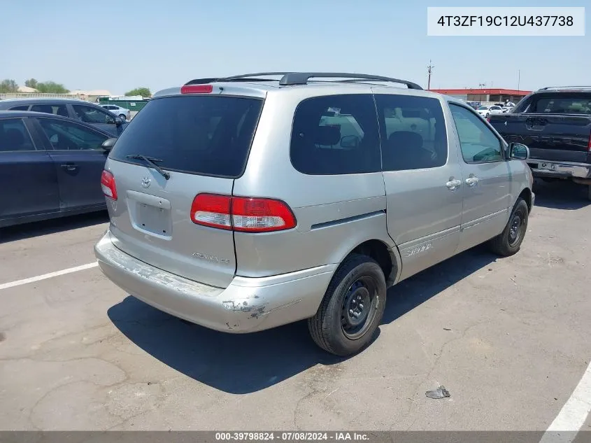 2002 Toyota Sienna Ce VIN: 4T3ZF19C12U437738 Lot: 39798824