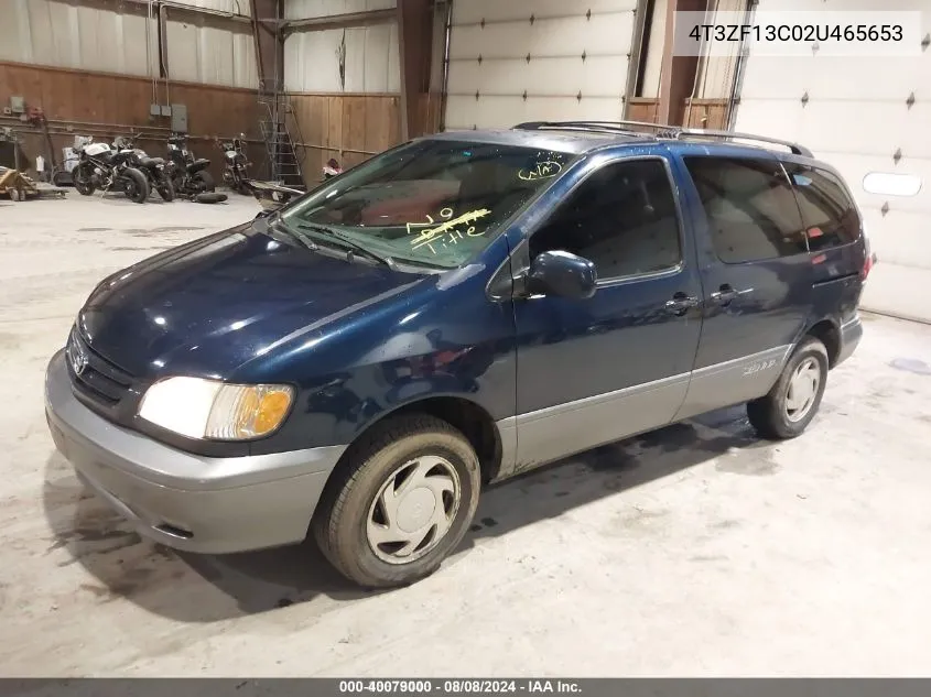 2002 Toyota Sienna Xle VIN: 4T3ZF13C02U465653 Lot: 40079000