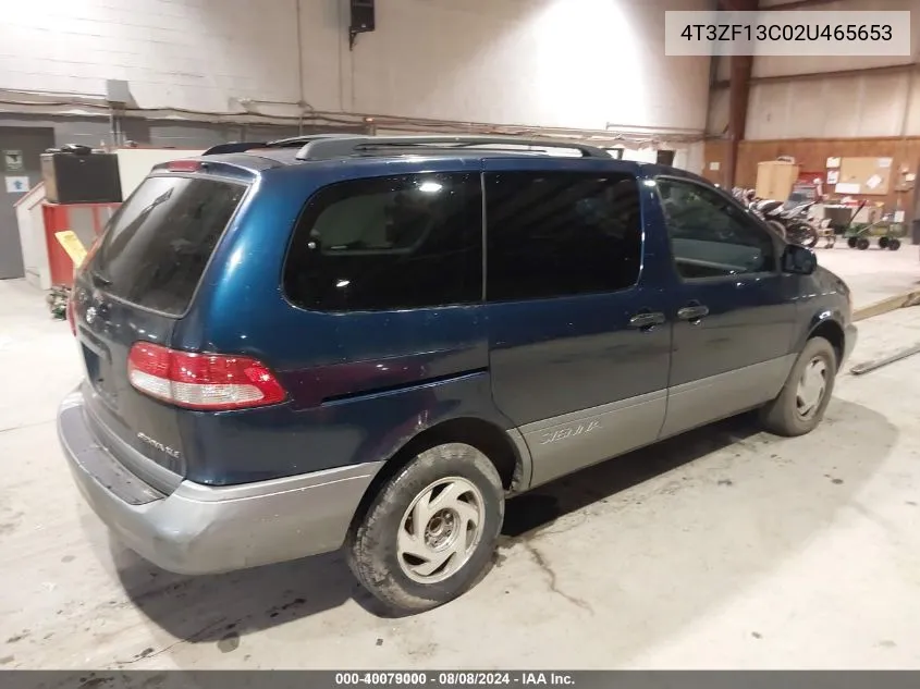 2002 Toyota Sienna Xle VIN: 4T3ZF13C02U465653 Lot: 40079000