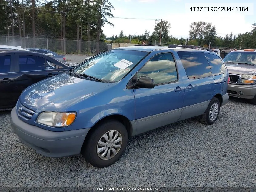 2002 Toyota Sienna Ce VIN: 4T3ZF19C42U441184 Lot: 40156104