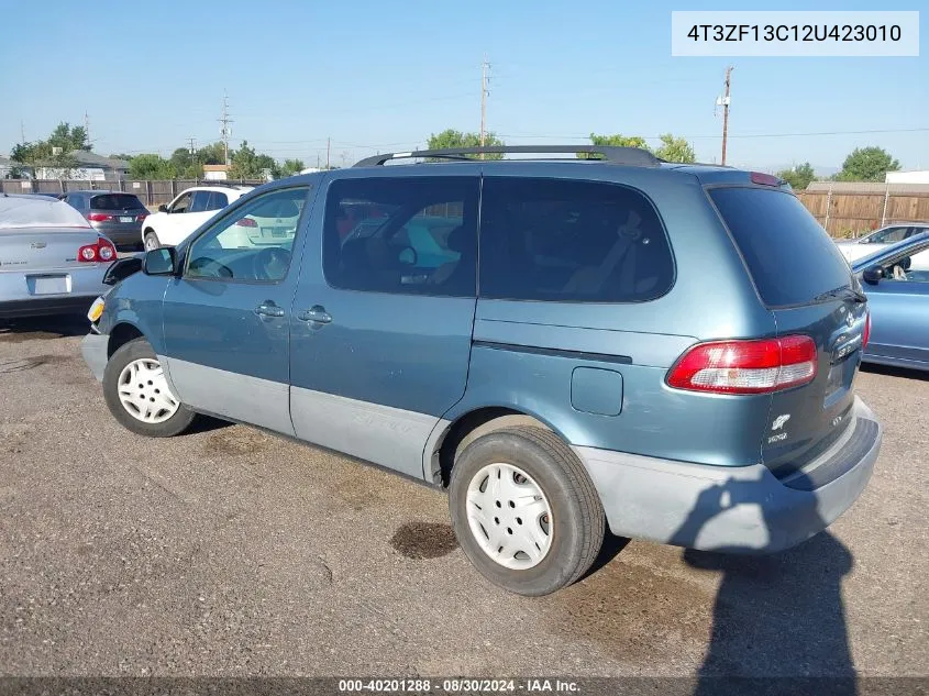 2002 Toyota Sienna Le VIN: 4T3ZF13C12U423010 Lot: 40201288