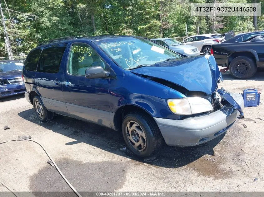 2002 Toyota Sienna Ce VIN: 4T3ZF19C72U446508 Lot: 40251737