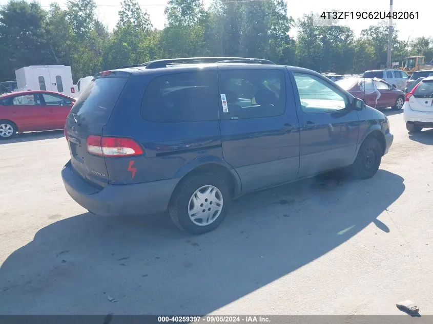 2002 Toyota Sienna Ce VIN: 4T3ZF19C62U482061 Lot: 40259397